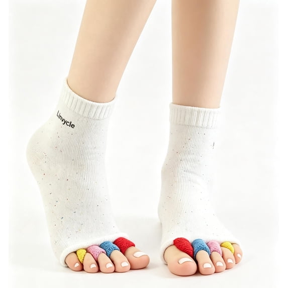 Linvycle Toe Separator Socks for Men & Women, Five Toe Alignment Socks, Bunion Relief Foot Alignment Socks for Yoga Daily Wear