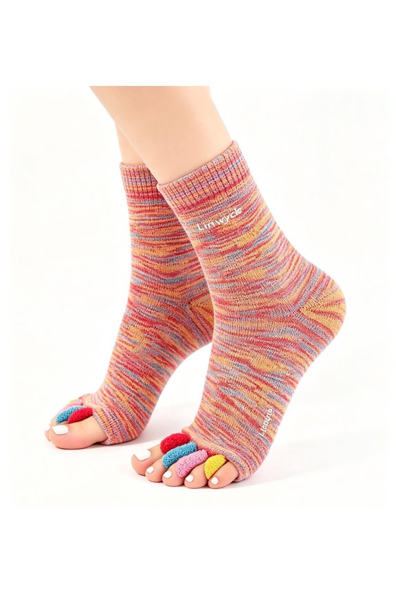 Toe Separator Socks for Men & Women, Five Toe Alignment Socks, Bunion Relief Foot Alignment Socks for Yoga Daily Wear