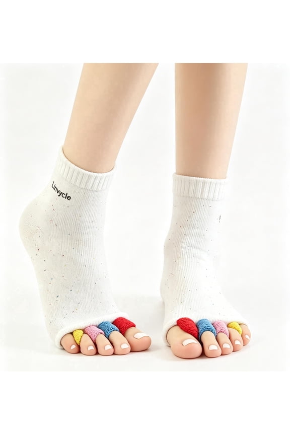 Toe Separator Socks for Men & Women, Five Toe Alignment Socks, Bunion Relief Foot Alignment Socks for Yoga Daily Wear