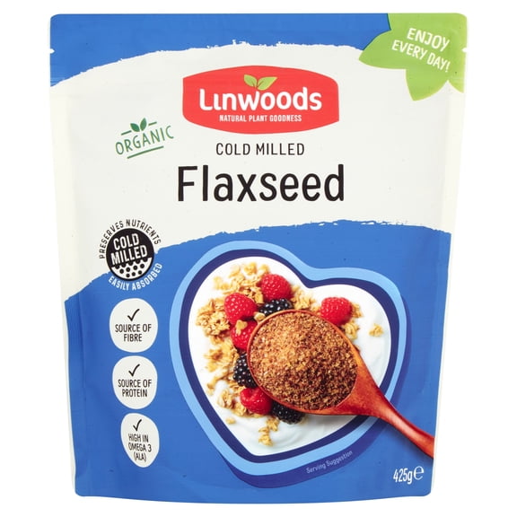 Linwoods Milled Organic Flaxseed 425G, Imported from Britain