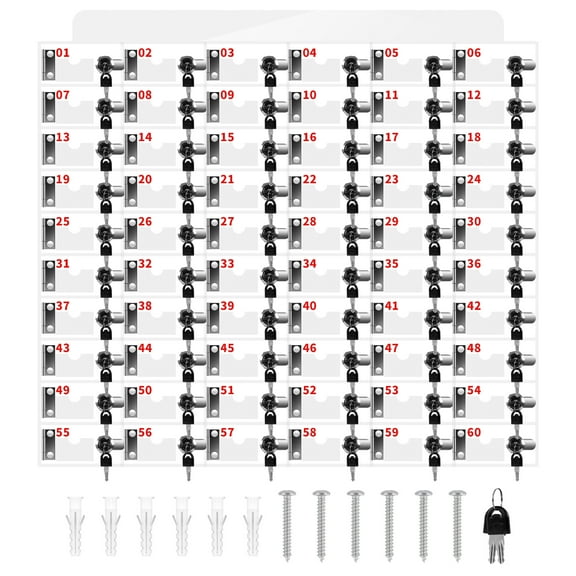 Linxin Trading Cell Phone Storage Cabinet, Transparent Acrylic Storage Box With Lock And Key, Used For Swimming Pools, Gyms, Classrooms (60 Slots)