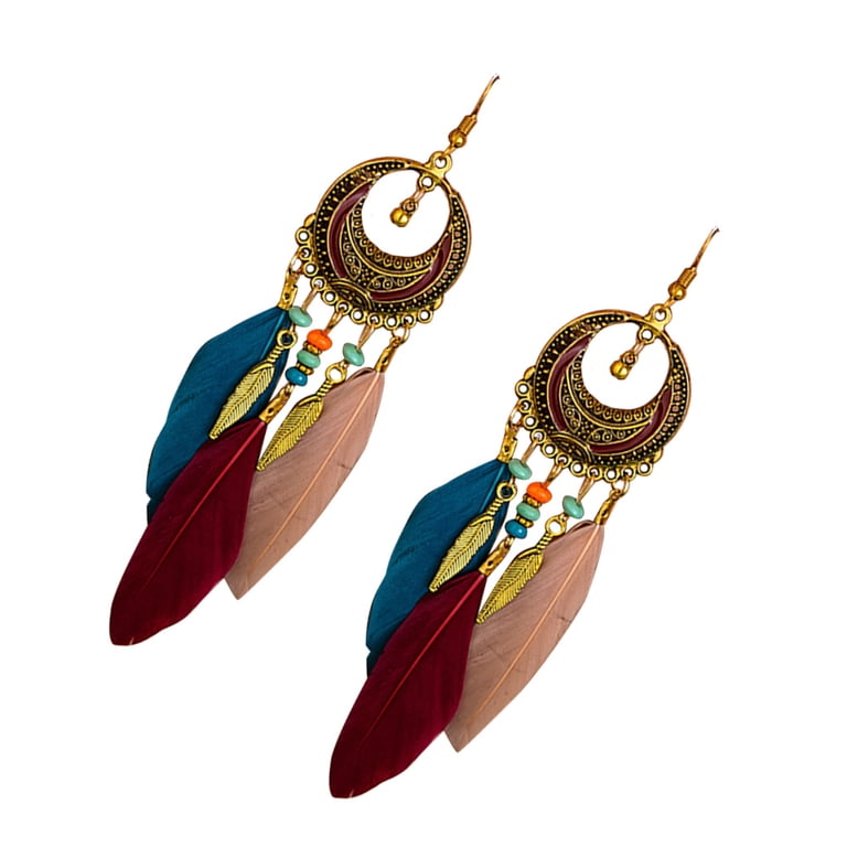 Linyer 1 Pair Earrings Vintage Style Long Wear-resistant Pendant Party  Supplies Jewelry Decor Fashion Accessory for Banquet Daily Dress Colorful -  Walmart.com