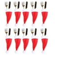 thumbnail image 1 of Linyer 10pcs Christmas Hat Cap Tableware Silverware Holder Pockets Spoon Dinner Decoration Fork, 1 of 5