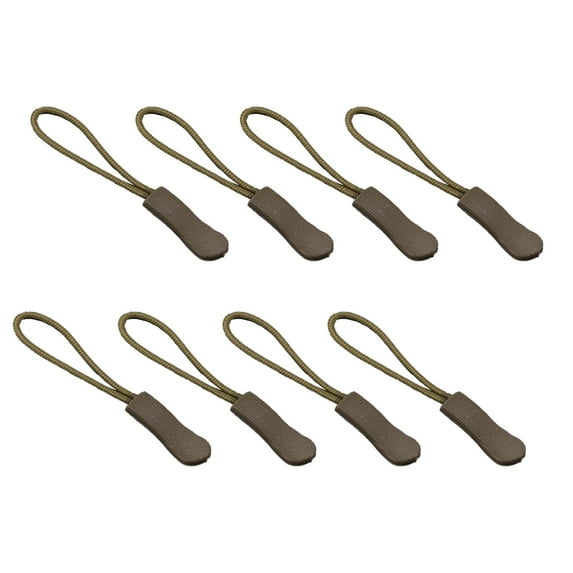 Linyer 8 Pieces Zipper Pull Puller Lightweight Rope Fixer Multi-Purpose Replacement Buckle Bags Suitcase Accessories Textiles Brown
