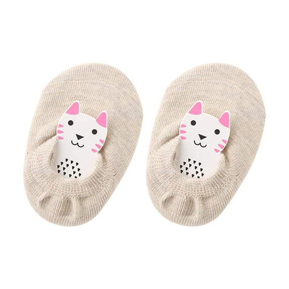 Linyer Baby Floor Socks With Anti-skid Grips Newborn Short Sock Children's Stockings Funny Kindergarten Infant Healthy Care Products Khaki M