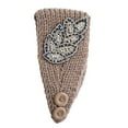 thumbnail image 1 of Linyer Crochet Headbands Winter Leaves Pattern with Rhinestones Elastic Head Protector Wide Warm Chunky Hair Accessories for Girls Khaki, 1 of 5