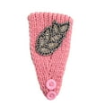 thumbnail image 1 of Linyer Crochet Headbands Winter Leaves Pattern with Rhinestones Elastic Head Protector Wide Warm Chunky Hair Accessories for Girls Skin pink, 1 of 5