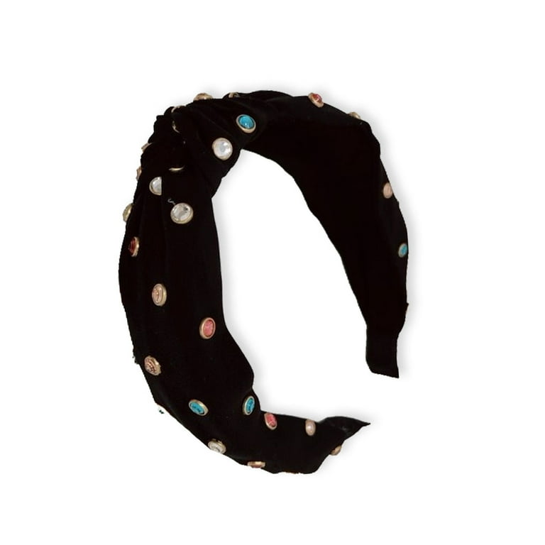 Linyer Fashion Hair Band Hoop Bow Tie Embellished Headband with