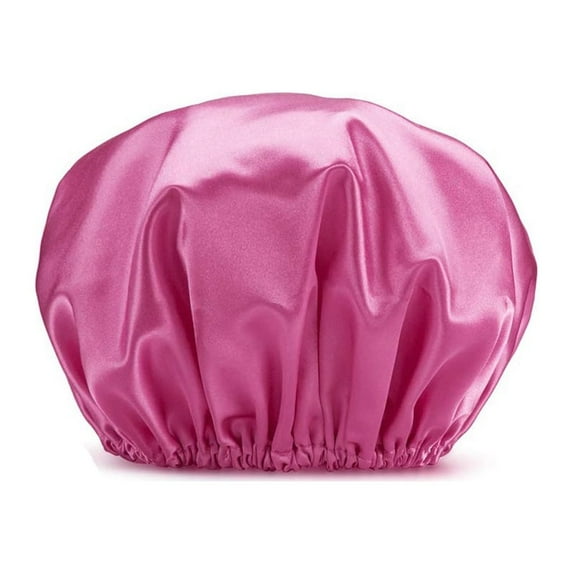 Linyer Female Sleeping Hat Bathroom Supplies Waterproof Elastic Shower Hair Caps Dust-proof Girl Head Cover Salon Accessories Rose Red