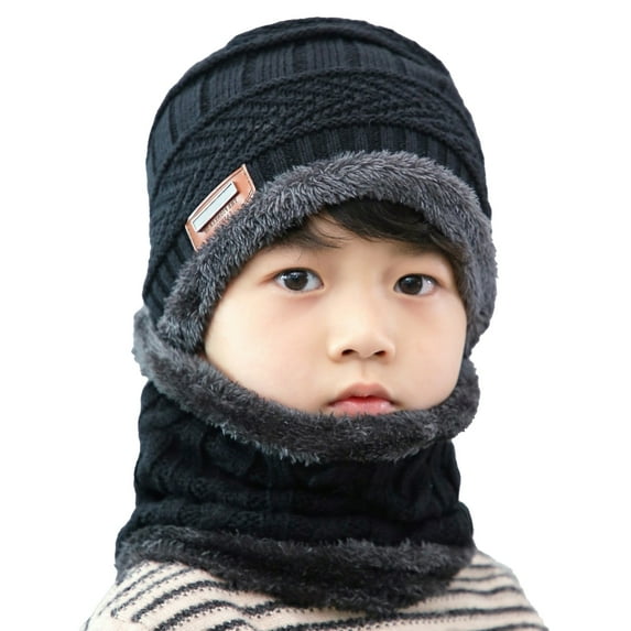 Linyer Hat Scarf Comfortable Clothing Accessory Thermal Neck Wrap Exquisite Knitted Scarves Stylish Winter Lined Headwear for Outdoor Type 12