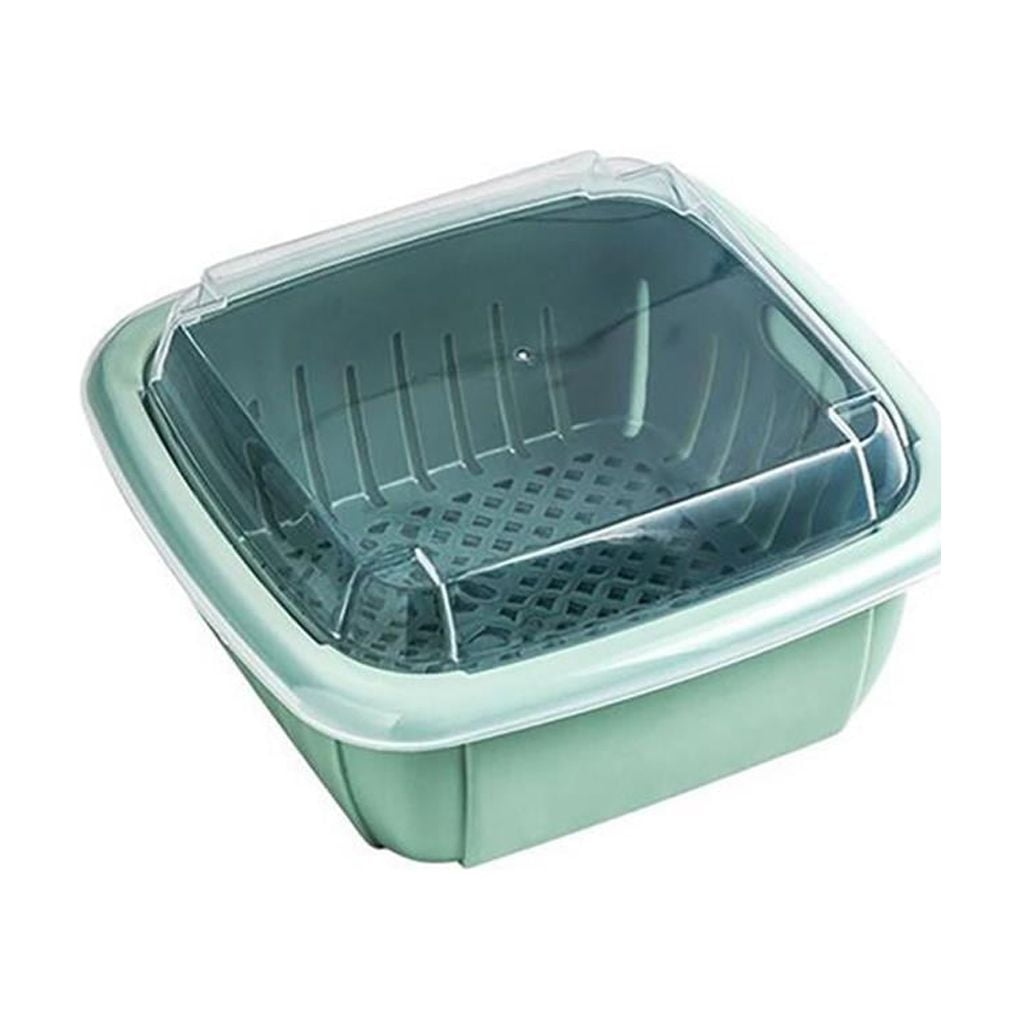 Linyer Kitchen Colander with Lid Household DoubleLayer Basket
