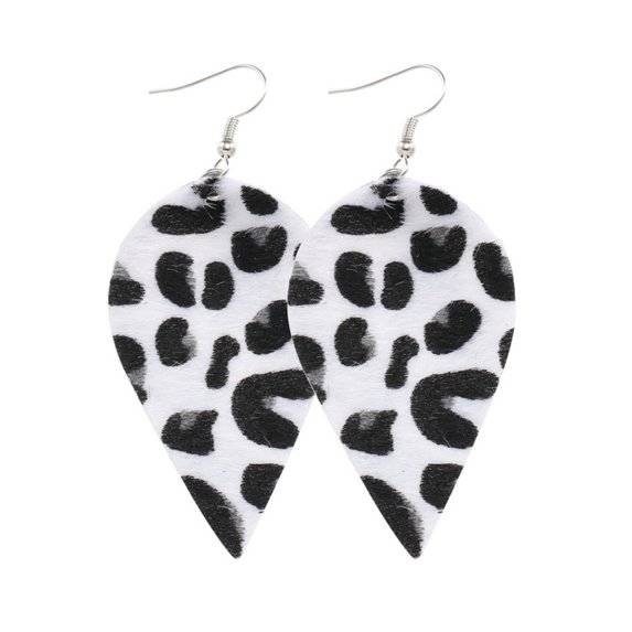 Linyer Leopard Print Earrings Charming Fashion Accessory Female Jewelry Adornment Dual-sided Water Drop Ear Dangles Birthday Gift Type 3