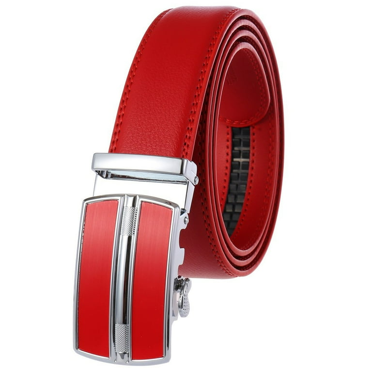 Linyer Men Belts Automatic Buckle Leather Adjustable Waist Band