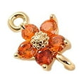 thumbnail image 1 of Linyer Sparkling Crystal Zircon Flower Pendant Necklace DIY Delicate Pendants Jewelry Handicraft Finding for Bracelet Orange, 1 of 1