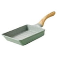 thumbnail image 1 of Linyer Tamagoyaki Non-Stick Frying Pan Portable Washable Replacement Hanging Rectangular Wood Handle Kitchen Pot Cooker Cookware Dark Green, 1 of 8