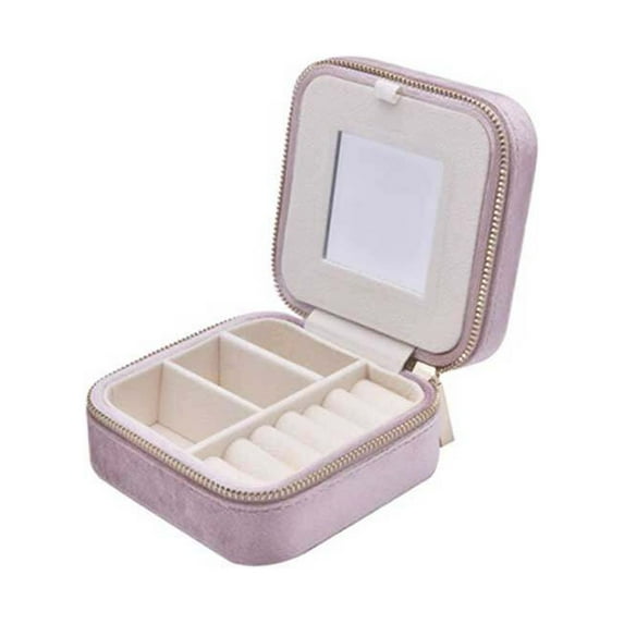 Linyer Velvet Jewelry Display Organizer Large Capacity Storage Box Necklace Holder for Square Shaped Detachable Multifunction Case Type 2