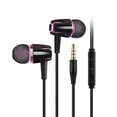 thumbnail image 1 of Linyer Wired Earphone In Ear Noise Canceling Travel Music Play Gaming TV Smartphone Tablet Universal Headphone with 3.5mm  for Jack Black+Rose, 1 of 8