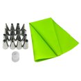 thumbnail image 1 of Linyer18pcs Cake Nozzle Stainless Steel Baking Nozzle DIY Kitchen Cookies Icing Piping Tool with Pastry Bag, Green, 1 of 4