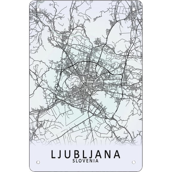 Linz Austria City Map' Retro Funny Metal Sheet Signs, Wall Decoration,size8 x 12