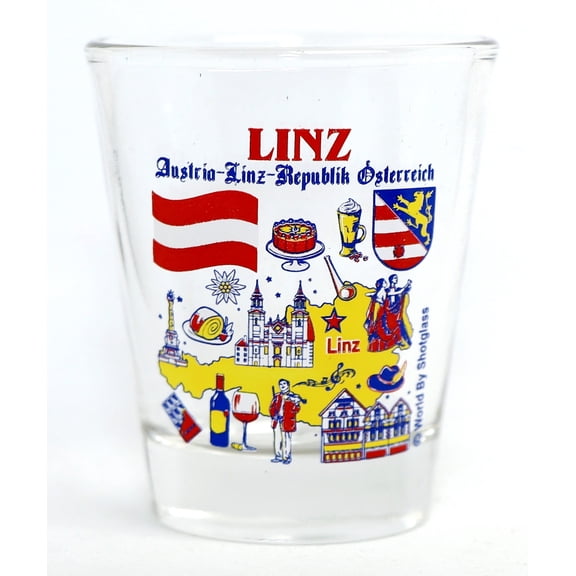Linz Austria Landmarks and Icons Collage Shot Glass