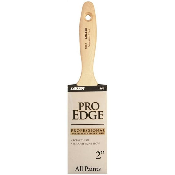 Linzer 1862-2 Paint Brush, 2 in W, 2-3/4 in L Bristle, Nylon/Polyester Bristle, Beaver Tail Handle