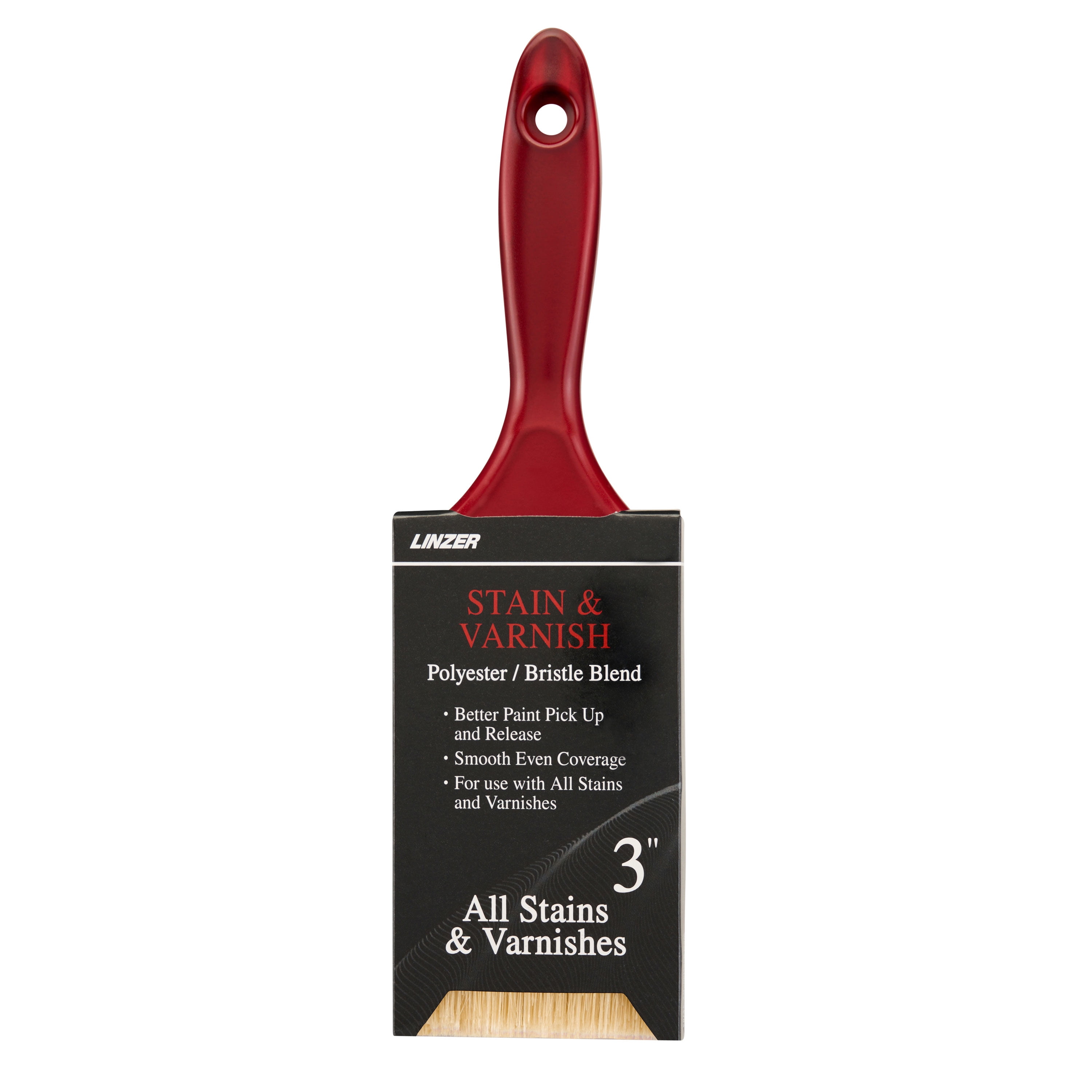 Linzer 3 inch Stain & Varnish Polyester Blend Flat Paint Brush