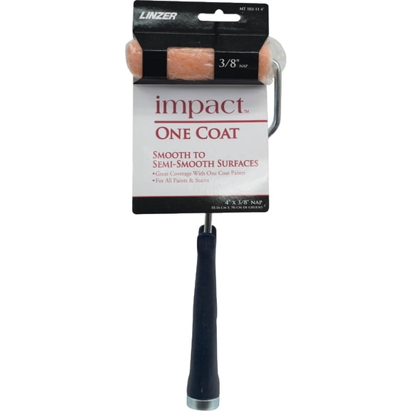 Linzer MT 103-11 0400 Impact Knit Polyester Nap Mini Roller Cover with 11" Roller Frame, 3/8"