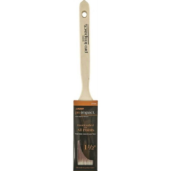 Linzer WC 2164-1.5 Paint Brush, 1-1/2 in W, 2-1/4 in L Bristle, Polyester Bristle, Sash Handle