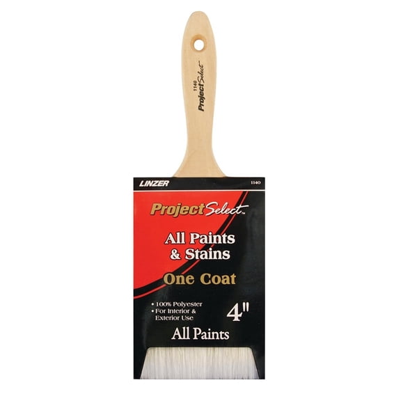Linzer Products 1140-0400 4" Polyester Project Select Varnish & Wall Paint Brush