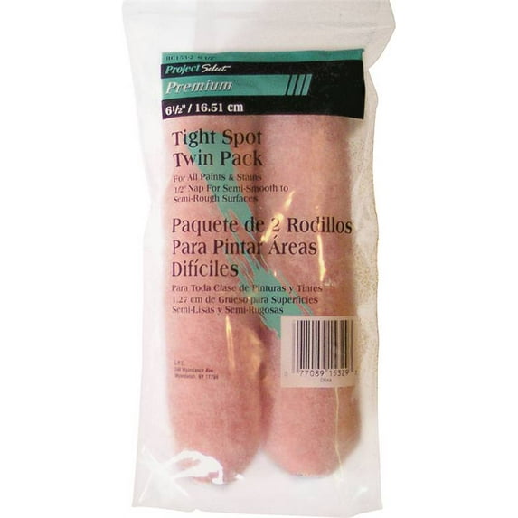 Linzer RC153-2 Paint Roller Cover, 3/8 in Thick Nap, 6-1/2 in L, Polyester Cover, Pink