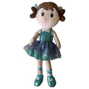 Linzy Selena Ballerina Rag Doll 16 Plush Cloth Doll With Blue Ballet Dress