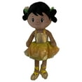 thumbnail image 1 of Linzy Selena Black Ballerina Rag Doll 16" Plush Doll Wearing Gold Ballet Dress, 1 of 1