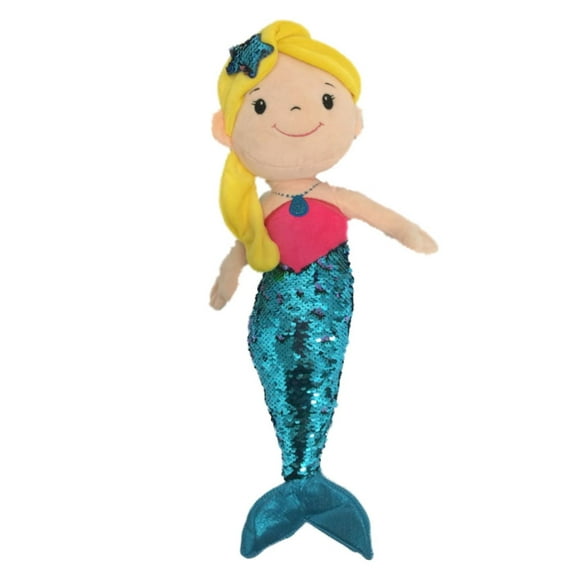 Linzy Toys Purple & Blue 19 inch Mermaid With 2-Way Sequins Plush Stuffed Doll