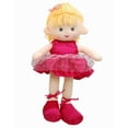 thumbnail image 1 of Linzy Valerie Ballerina Rag Doll 16" Plush Cloth Doll With Hot Pink Ballet Dress, 1 of 1