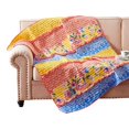 thumbnail image 1 of Lio 60 x 50 Quilted Ruffled Throw Blanket, Polyester Fill, Multicolor, 1 of 5