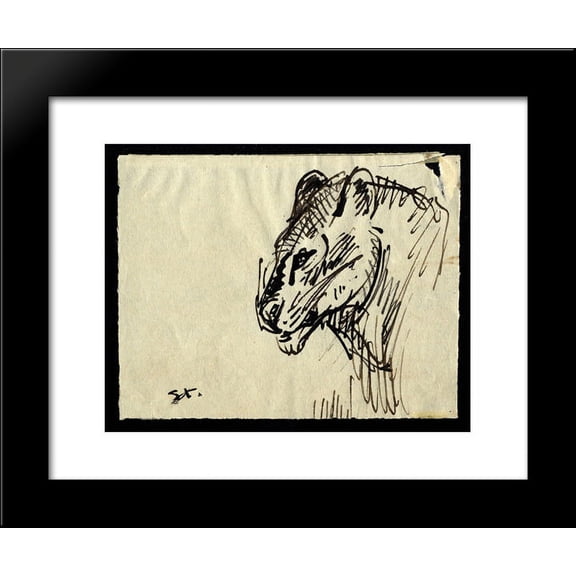 Lion 20x24 Framed Art Print by Theophile Steinlen