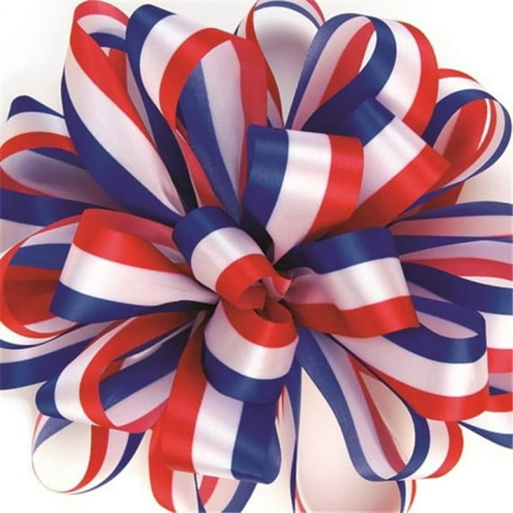 Lion 739037 1. 5 inch Patriotic Tri-Color Acetate Satin Ribbon - 50 Yards, Tricolor - No. 9