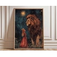 thumbnail image 1 of Lion And Princess Fantasy Wall Art Print, Unframed Paper Poster 11x14in, 1 of 4