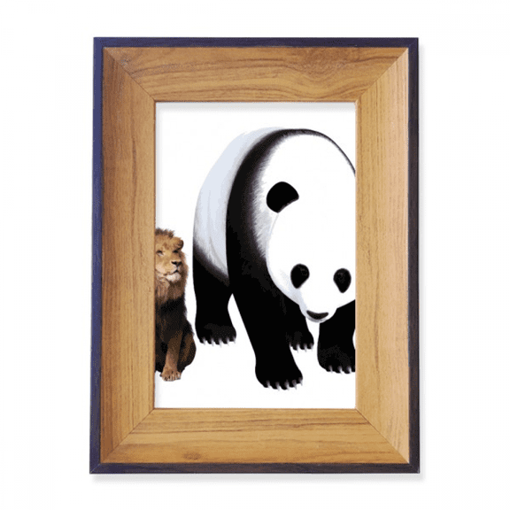 Lion Animal Panda Stature Photo Frame Exhibition Display Art Desktop Painting