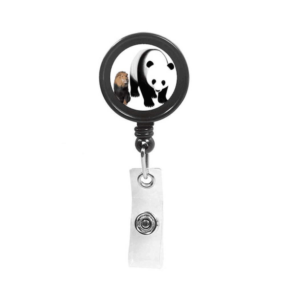 Lion Animal Panda Stature Retractable Keychain Badge Holder ID Badge