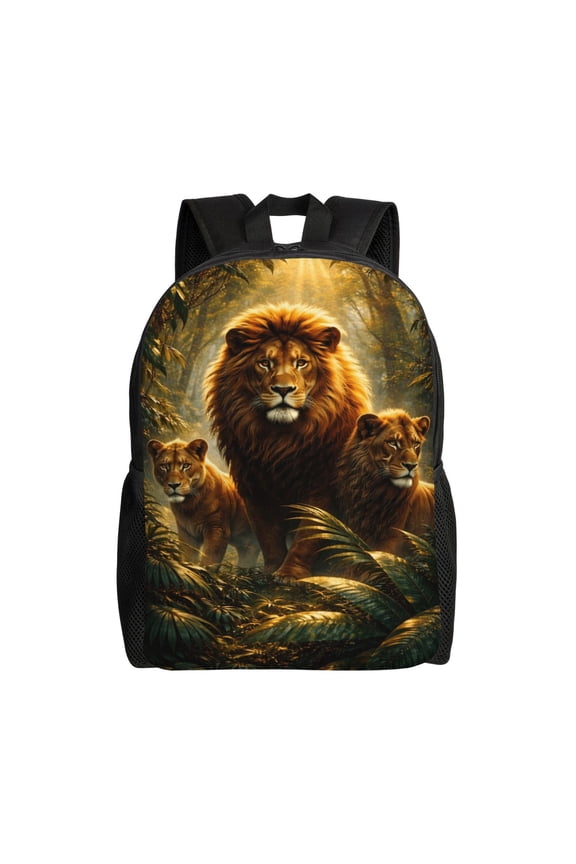 Lion Backpack Full Front Print Travel Laptop Bag for Men and Women