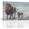 thumbnail image 1 of Lion Bathroom Decor Wall Art Lion Coastal Pictures Wall Decor Motivational Canvas Prints Painting Lion Decorations Framed Artwork for Bathroom Living Room Bedroom 16"x12", 1 of 6