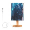 thumbnail image 1 of Lion Beast Table Lamp USB Bedside Desk Nightstand Lamp Printed Gifts Small Lamp Wood Base for Bedroom Living Room Kids Room College Dorm, 1 of 7