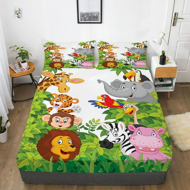 Lion Bed Sheet Animals Bedding Cover Set Home Textiles Fitted