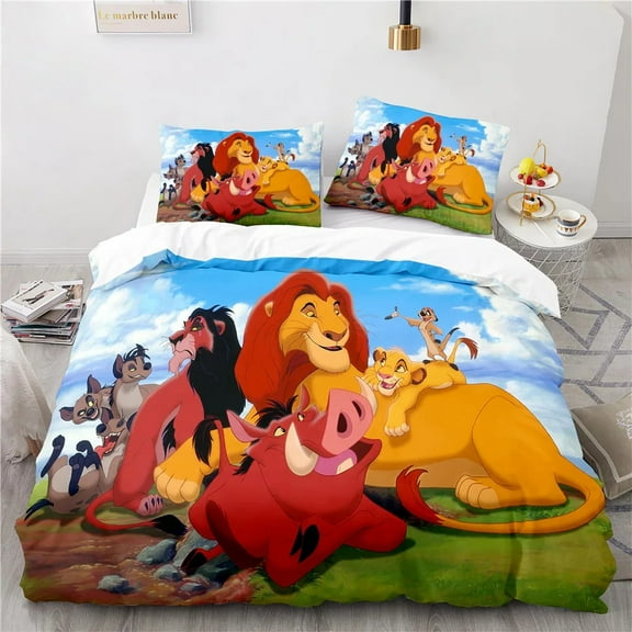 Lion Bedding King Duvet Cover Comforter Cover, Super Soft and Fluffy Microfiber with 1 Comforter Duvet Cover and 2 Pillowcases