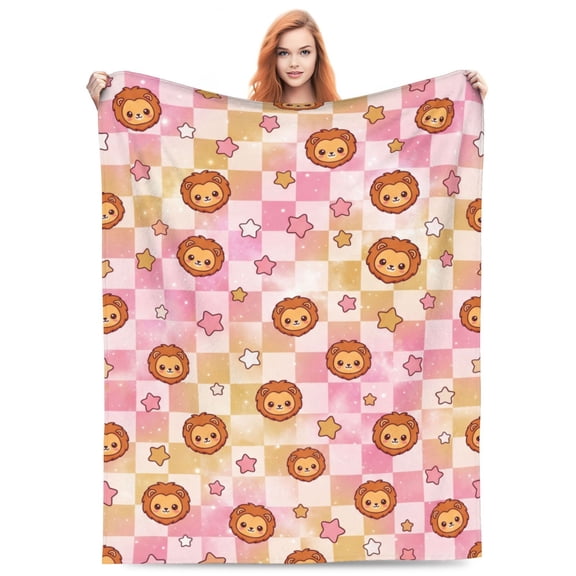 Lion Blanket, Ultra Soft Warm Plush Throw Blanket for Couch, Cozy Lightweight Blanket 50x40