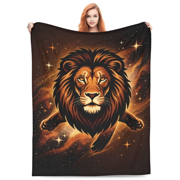 Lion Blanket, Ultra Soft Warm Plush Throw Blanket for Couch, Cozy Lightweight Blanket 50x40