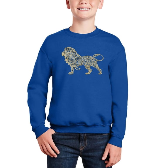 Lion - Boy's Word Art Crewneck Sweatshirt