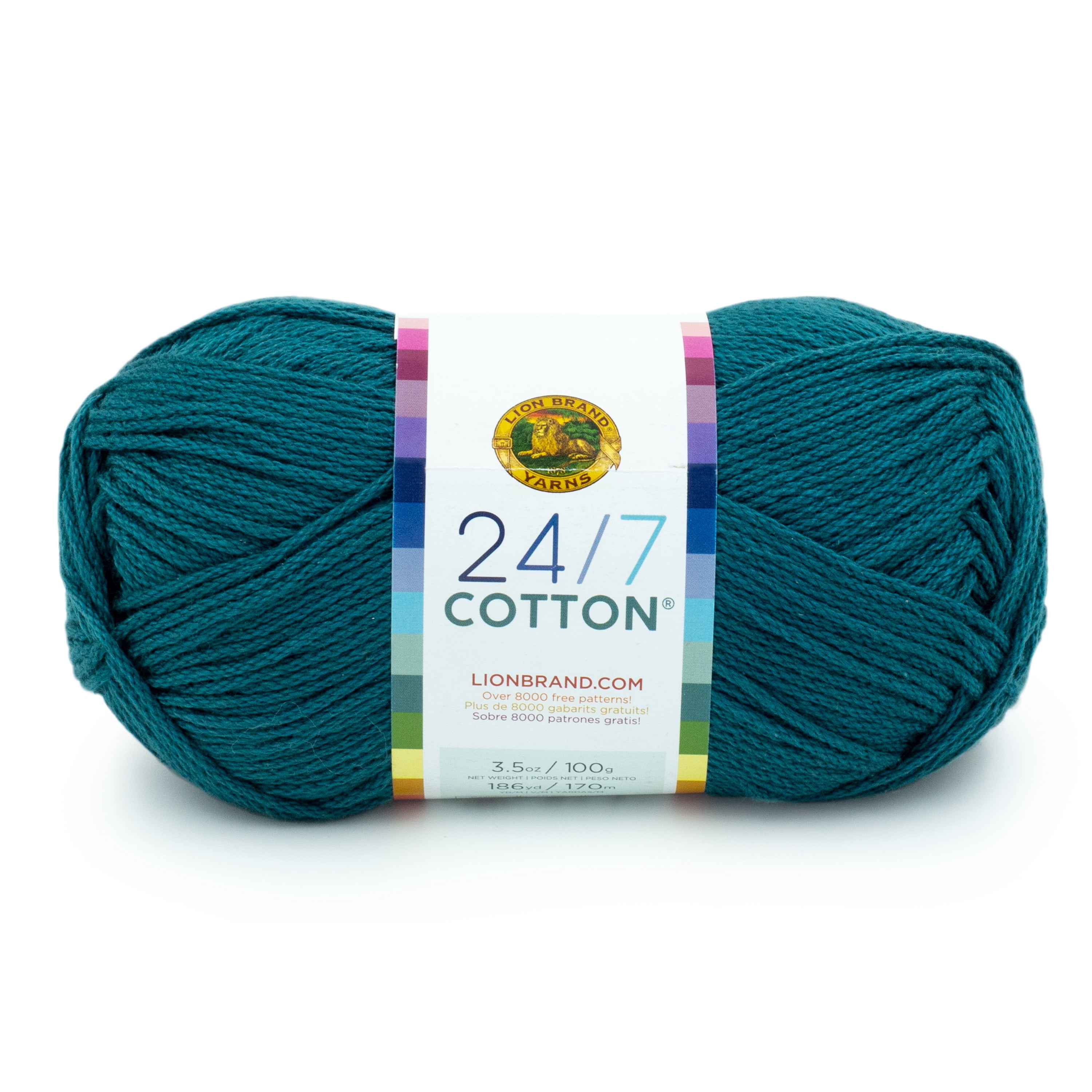 Lion Brand Yarn 24-7 Cotton Dragonfly 761-177J Medium Mercerized Cotton 185 Yards 3.5oz Yarn