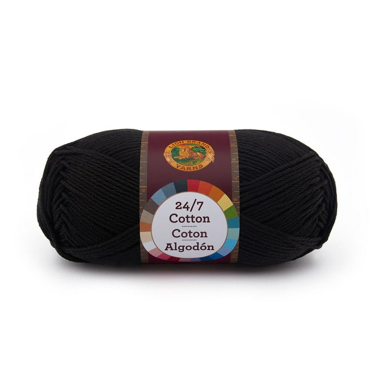 Lion Brand 24/7 Cotton Yarn - Black